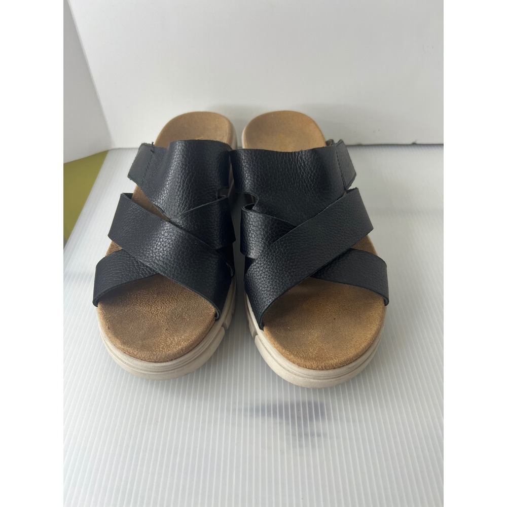 Vionic Black Strappy Slip-On Sandals